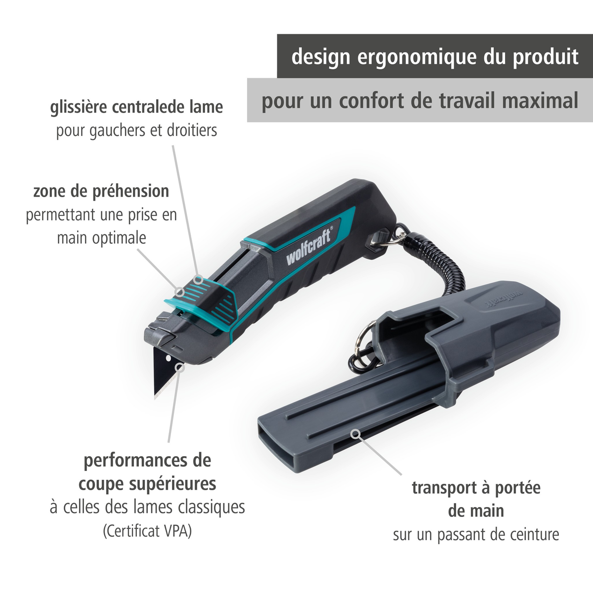 PRO SAFETY Trapezium Blade Knife Set With Sheath (fr)