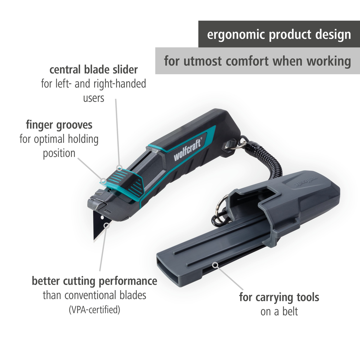 PRO SAFETY Trapezium Blade Knife Set With Sheath (en)