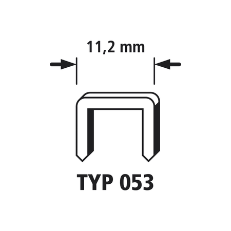 Broad Back Staples, Steel, Type 053