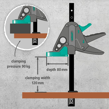 PRO 65-150-W Work Table Clamp (en)
