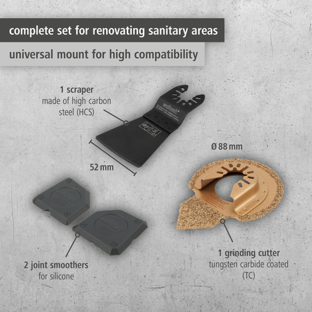 Multi Tool Set for Tile Repairs, 4 Pcs. (en)