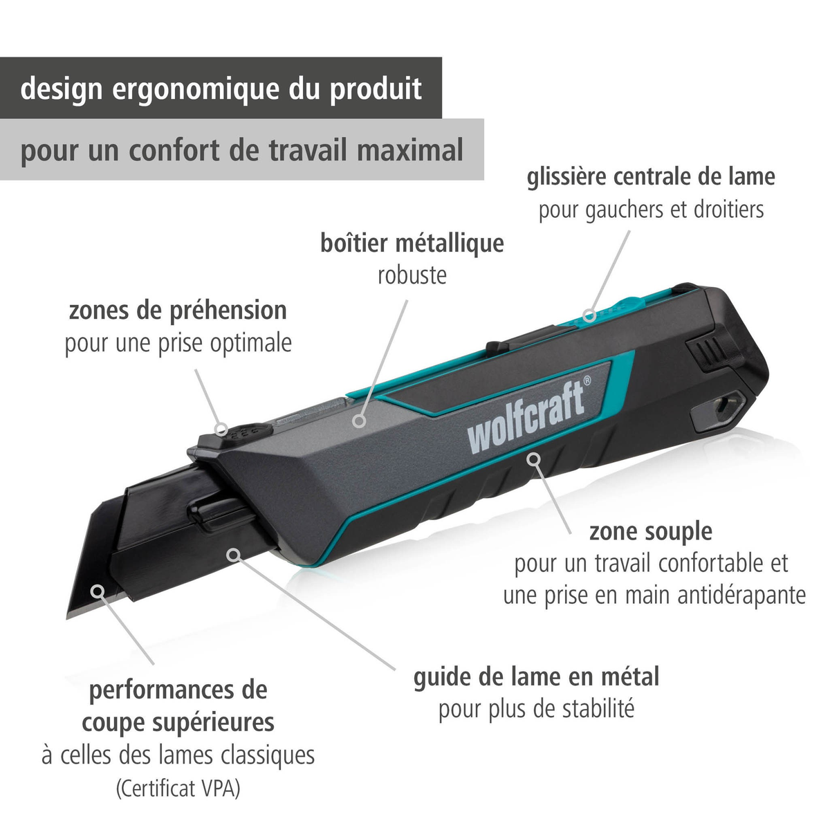 Snap-Off Blade Knife PRO SAFETY, 25 mm (fr)