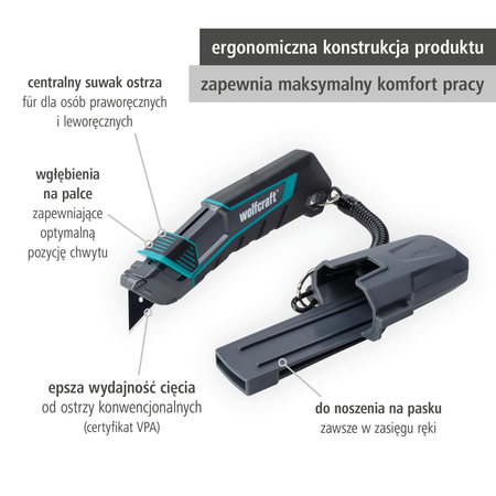 PRO SAFETY Trapezium Blade Knife Set With Sheath (pl)