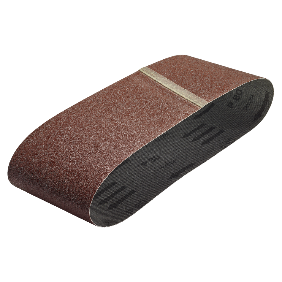 3 Fabric Sanding Belts 40 x 303 mm, grain 80