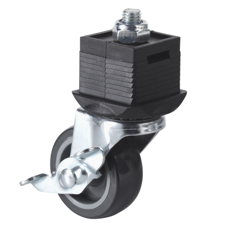 Foot with Caster and Brake, Steerable