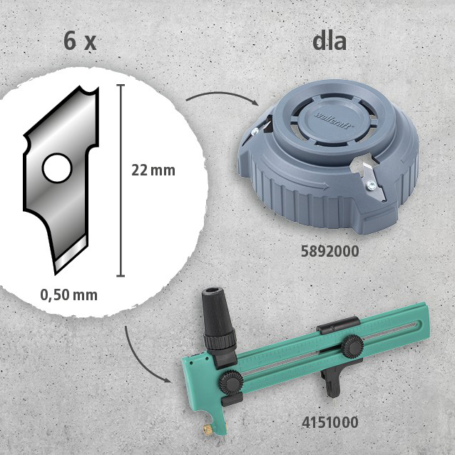 6 Replacement Blades, 22 mm (pl)