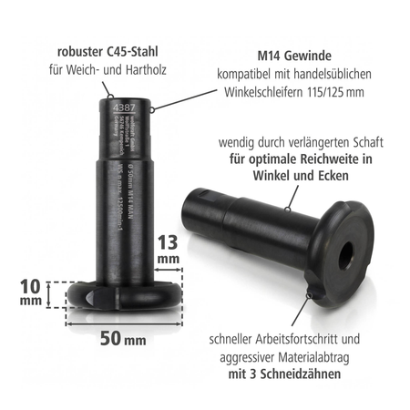 Milling Disc for Angle Grinder, Ø 50 mm (de)