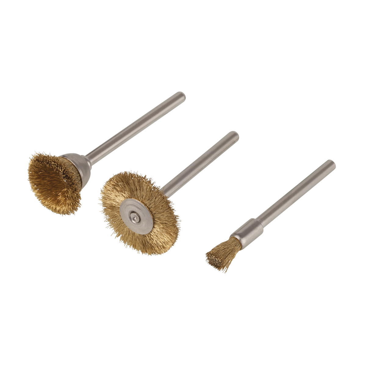 Brass Wire Mini Brush Set, 3 pcs. - Image 1