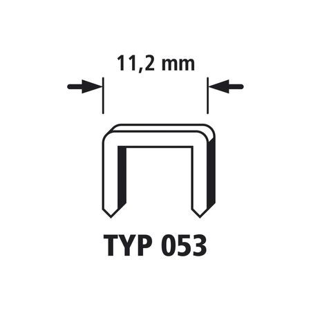 Broad Back Staples, INOX, Type 053
