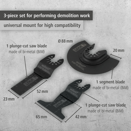 Multi-Tool Set for Demolition Work, 3 Pcs. (en)
