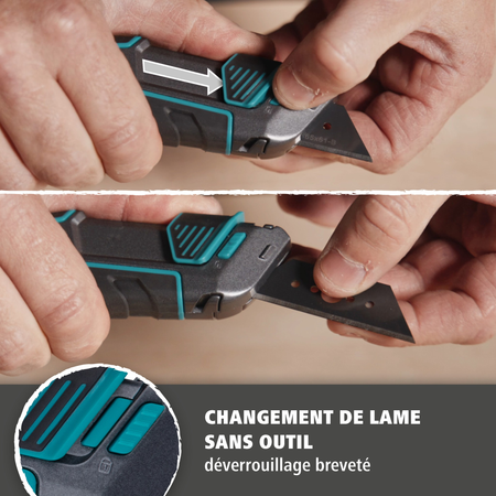 Trapezium Blade Knife PRO SAFETY with Sheath (fr)