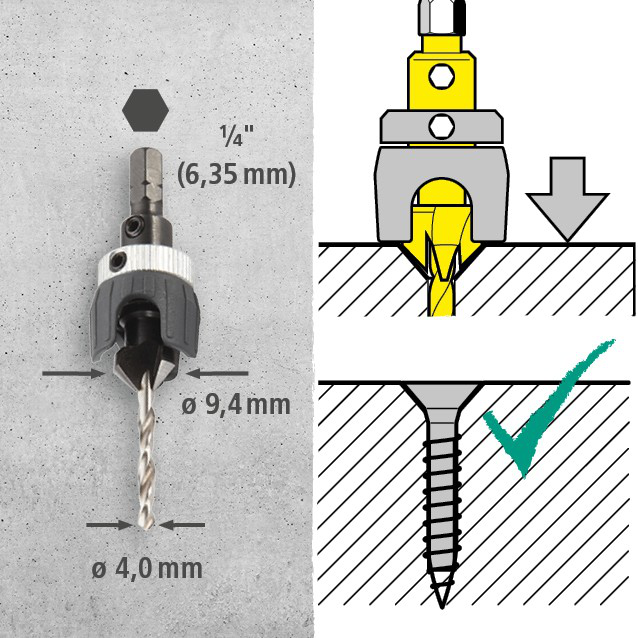 Deck Flooring Drilling Set, 3 pcs. (fr)
