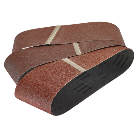 Fabric Sanding Belt Set, 75 x 533 mm, 5 Pcs.