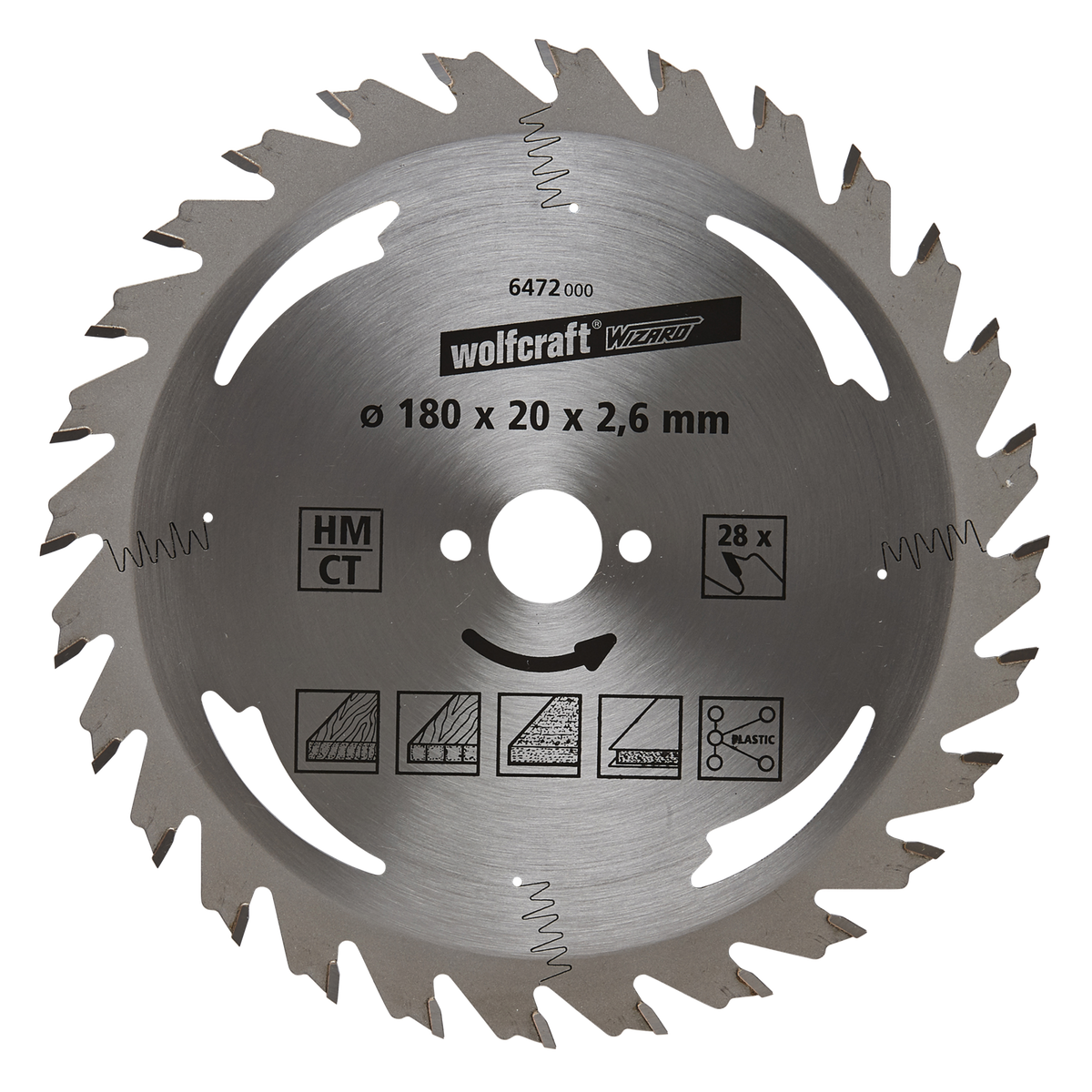 TC Circular Hand Saw Blade, silver series, Ø 180 mm