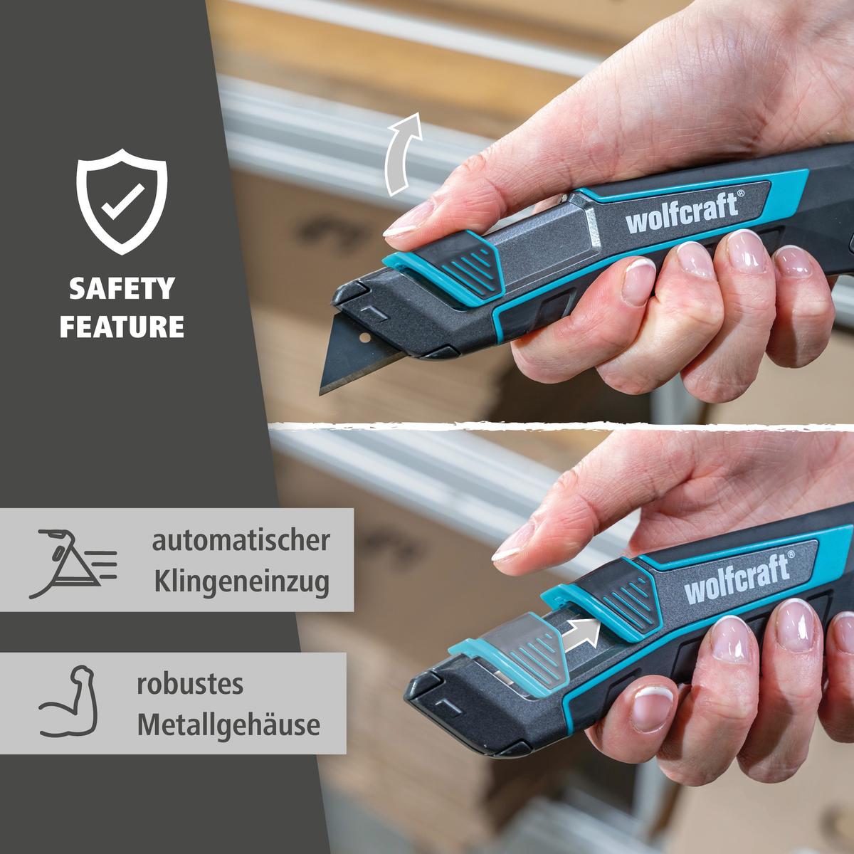 Trapezium Blade Knife PRO SAFETY with Sheath (de)