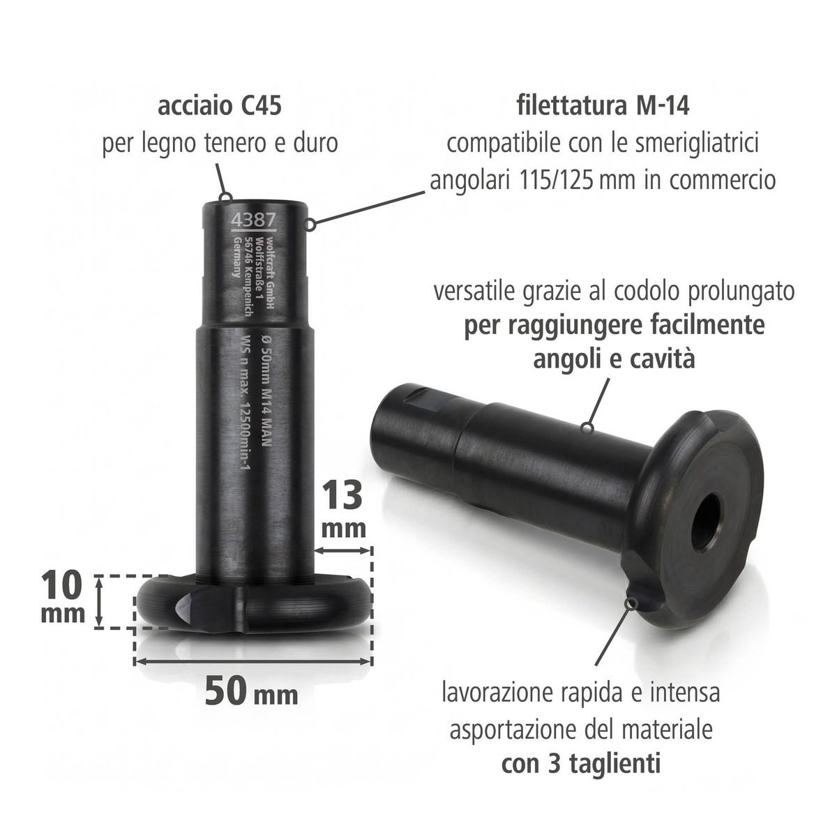 Milling Disc for Angle Grinder, Ø 50 mm (it)