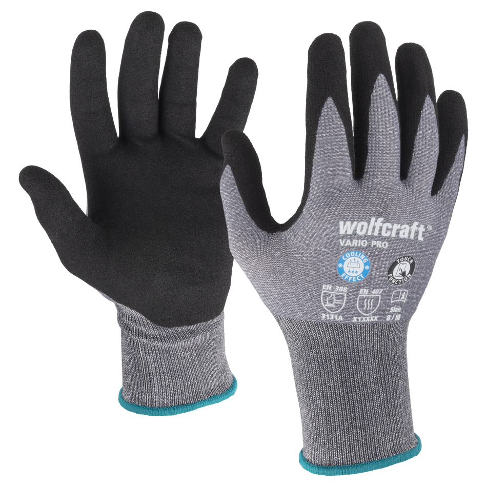 VARIO PRO Work Gloves, 1 Pair, Size 8 (M)